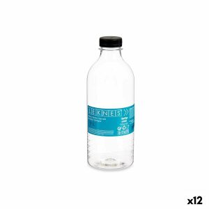 Bottle Black Transparent Plastic 1 L 8