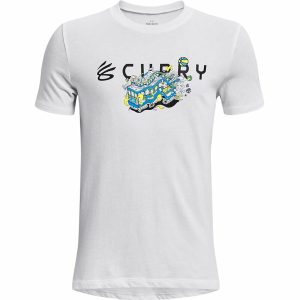 Children’s Short Sleeve T-Shirt Under Armour Curry Trolly White