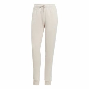 Long Sports Trousers Adidas Essentials 3 Stripes Beige Lady