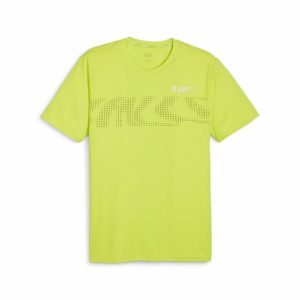 Men’s Short Sleeve T-Shirt Puma RUN FAVORITE S GRA Light Green