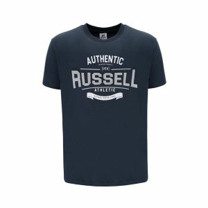 Men’s Short Sleeve T-Shirt Russell Athletic Ara Dark blue