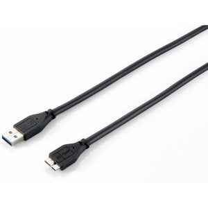 USB 3.0 A to Micro USB B Cable Equip 128397 Black 1