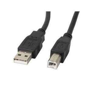 USB A to USB B Cable Lanberg CA-USBA-10CC-0018-BK Black 1