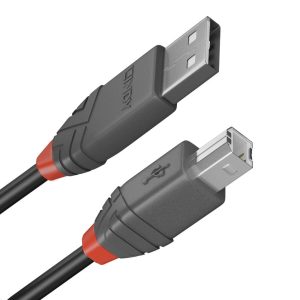 USB A to USB B Cable LINDY 36676 Black 7