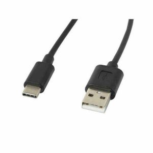 USB A to USB-C Cable Lanberg CA-USBO-10CC-0018-BK Black 1