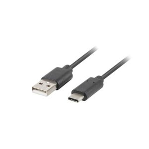 USB A to USB-C Cable Lanberg CA-USBO-20CU-0018-BK Black 1