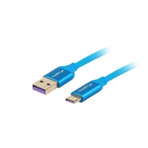 USB A to USB C Cable Lanberg CA-USBO-21CU-0005-BL Blue 50 cm 0