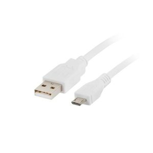 USB Cable to micro USB Lanberg CA-USBM-10CC-0018-W White 1